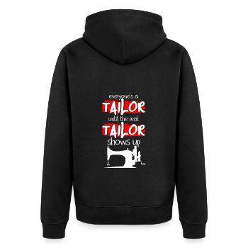 Tailor Lingerie Pantalon Machine à Coudre - Veste à capuche bio Premium Unisexe - noir - Dos - Nico (187cm)