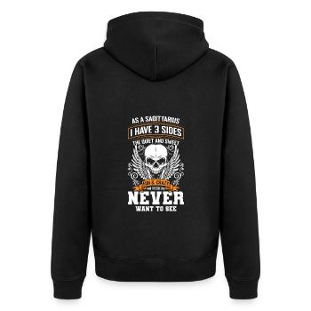 Horoskop Astrologie Monat - Unisex Premium Bio Zip Hoodie - Schwarz - Hinten - Nico (187cm)