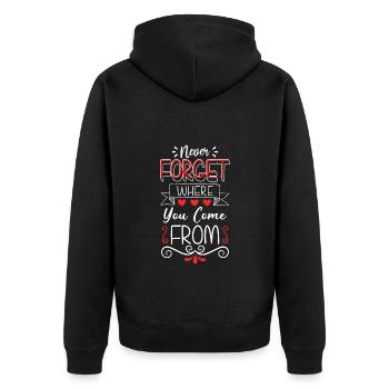 Familientreffen Wiedersehen Familienfest - Unisex Premium Bio Zip Hoodie - Schwarz - Hinten - Nico (187cm)