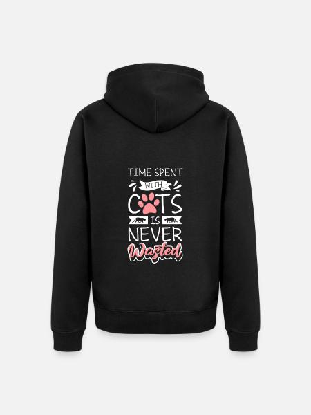 Chat Chat Ami Chat Maîtresse - Veste à capuche bio Premium Unisexe - noir