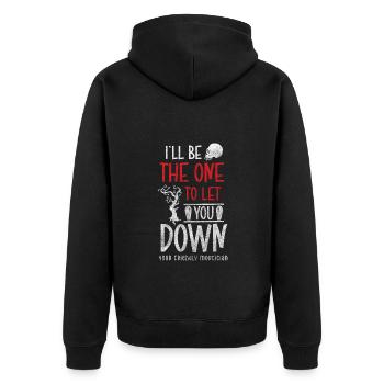 gravedigger profession coffin mourning - Unisex Premium Organic Zip Hoodie - black - Back - Nico (187cm)