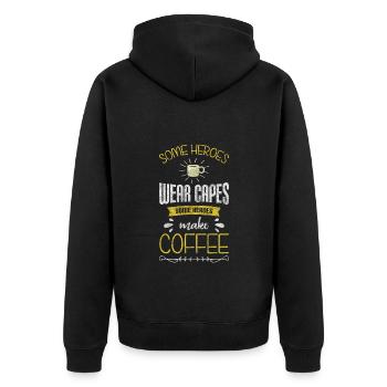 Barista portafilter espresso coffeeshop - Veste à capuche bio Premium Unisexe - noir - Dos - Nico (187cm)