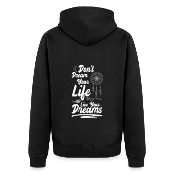 Dream Catcher Dreamer Tattoo Love - Unisex Premium Organic Zip Hoodie - black - Back - Nico (187cm)