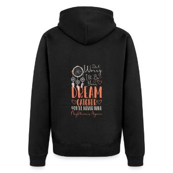 Les Indiens rêvent spirituellement - Veste à capuche bio Premium Unisexe - noir - Dos - Nico (187cm)