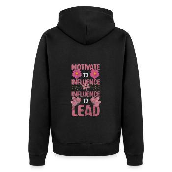 firma kollegen angestellte - Unisex Premium Bio Zip Hoodie - Schwarz - Hinten - Nico (187cm)