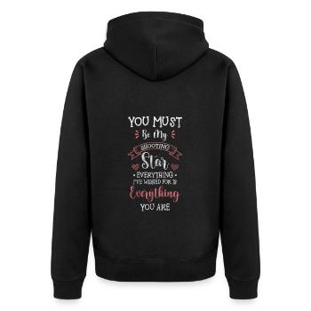 Stars Sky Dream Moon - Unisex Premium Organic Zip Hoodie - black - Back - Nico (187cm)