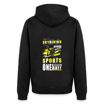 Parachute Adrenaline Paragliding - Unisex Premium Organic Zip Hoodie - black - Back - Nico (187cm)