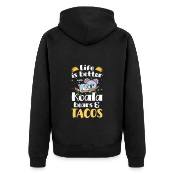 Eucalyptus Animal Welfare Forest - Unisex Premium Organic Zip Hoodie - black - Back - Nico (187cm)
