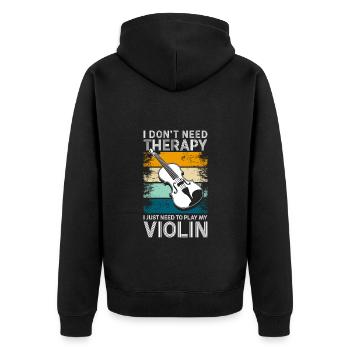 Violine Orchester Konzert - Unisex Premium Bio Zip Hoodie - Schwarz - Hinten - Nico (187cm)