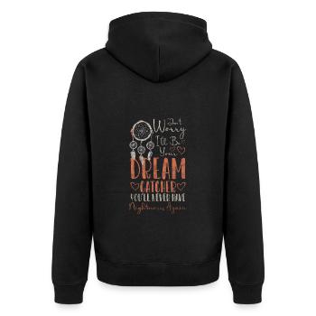 Capteur de rêves, souhait, bonheur, sommeil - Veste à capuche bio Premium Unisexe - noir - Dos - Nico (187cm)
