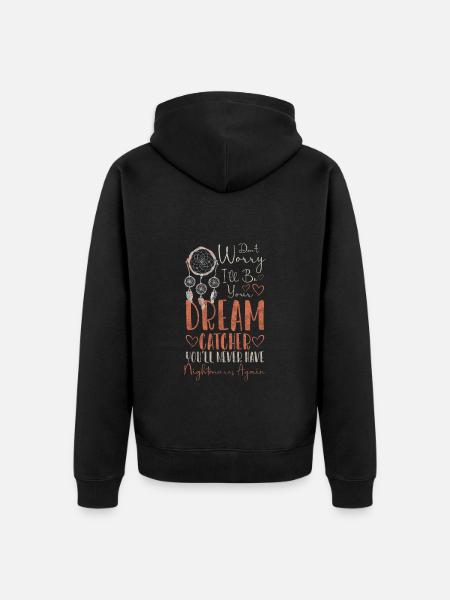 Dream catcher, wish, happiness, sleep - Unisex Premium Organic Zip Hoodie - black