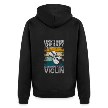 Violinenspieler Streichinstrument Musikunterricht - Unisex Premium Bio Zip Hoodie - Schwarz - Hinten - Nico (187cm)