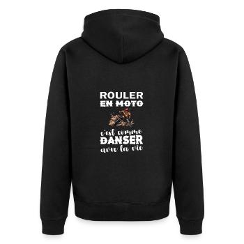Homme Moto Motard Maillot motarde manche courte - Veste à capuche bio Premium Unisexe - noir - Dos - Nico (187cm)