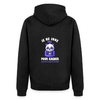 Je ne joue pas pour gagner t-shirt gamer geek - Veste à capuche bio Premium Unisexe - noir - Dos - Nico (187cm)