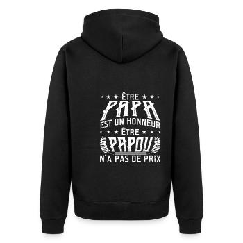 Être Papou N'a Pas De Sans Prix - Veste à capuche bio Premium Unisexe - noir - Dos - Nico (187cm)