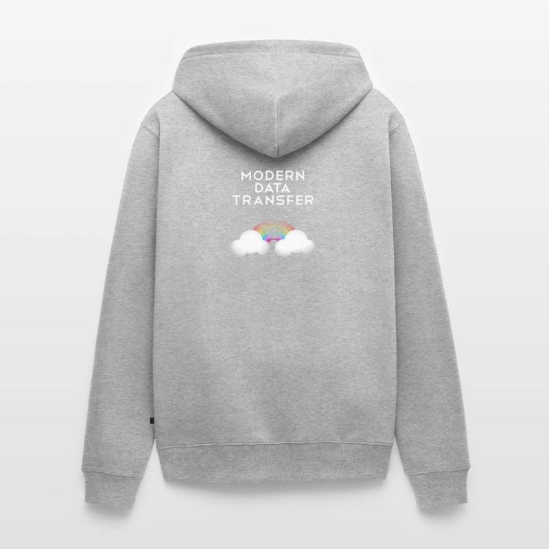 Modern Data Transfer Clouds Computer Scientist Gift Unisex Premium Organic Zip Hoodie