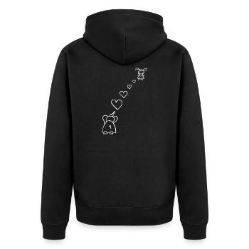 Enfant éléphant avec le cœur symbole de l’amour - Veste à capuche bio Premium Unisexe - noir - Dos - Nico (187cm)