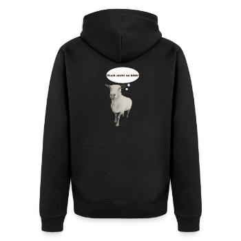 Guck nicht so blök Schaf Cartoon - Unisex Premium Bio Zip Hoodie - Schwarz - Hinten - Nico (187cm)