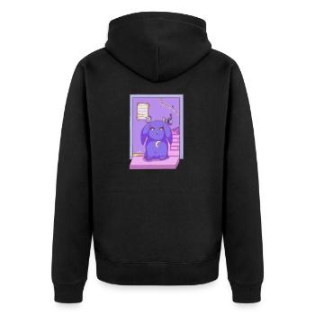 Lofi Vibe Bun - Unisex Premium Organic Zip Hoodie - black - Back - Nico (187cm)