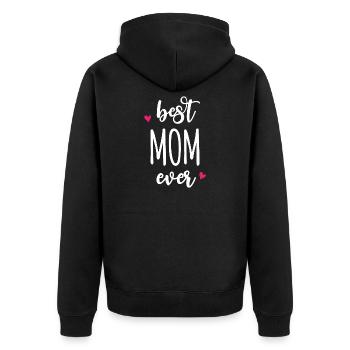 Beste Mutter aller Zeiten - Unisex Premium Bio Zip Hoodie - Schwarz - Hinten - Nico (187cm)