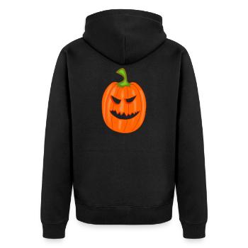 Pumpkin for Halloween - Unisex Premium Organic Zip Hoodie - black - Back - Nico (187cm)