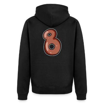 Number 8 Number Eight Motif Brown - Unisex Premium Organic Zip Hoodie - black - Back - Nico (187cm)