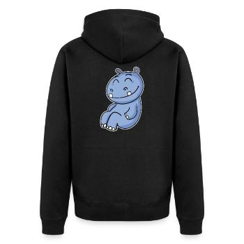 Hippopotame Hippopotame - Veste à capuche bio Premium Unisexe - noir - Dos - Nico (187cm)