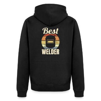 Soudeur drôle - Veste à capuche bio Premium Unisexe - noir - Dos - Nico (187cm)