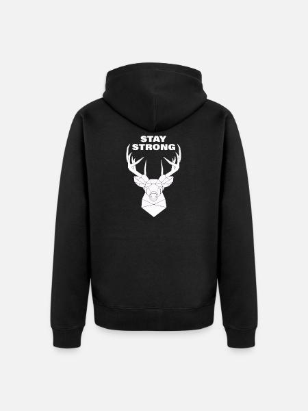 STAY STRONG - Unisex Premium Organic Zip Hoodie - black