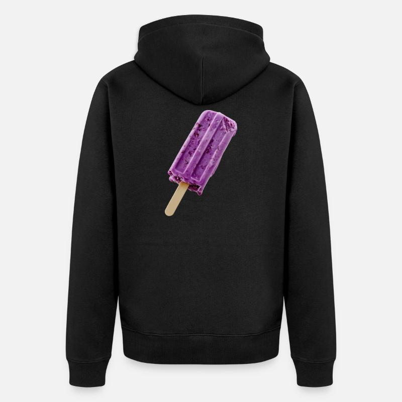 Glace violette sur un bâtonnet - Veste à capuche bio Premium Unisexe - noir