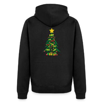 Christmas tree with a lot of love and star. - Unisex Premium Organic Zip Hoodie - black - Back - Nico (187cm)