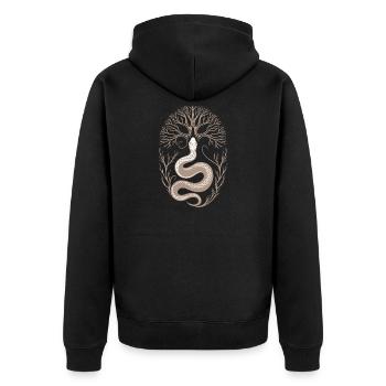 Serpent avec arbre en hiver Arbre serpent - Veste à capuche bio Premium Unisexe - noir - Dos - Nico (187cm)