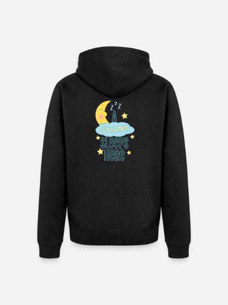 Schlafender Träumer Astronaut Design - Unisex Premium Bio Zip Hoodie - Schwarz
