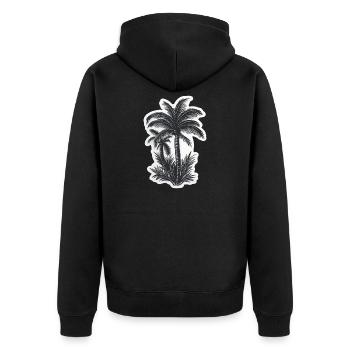Palm tree - Unisex Premium Organic Zip Hoodie - black - Back - Nico (187cm)