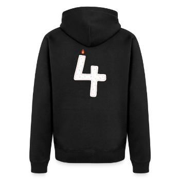 Conception de bougie festive numéro quatre - Veste à capuche bio Premium Unisexe - noir - Dos - Nico (187cm)