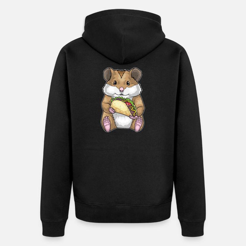 Hamster Taco - Unisex Premium Bio Zip Hoodie - Schwarz