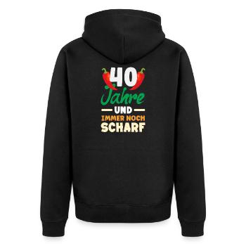 Lustiges 40. Geburtstag Geschenk Geburtstagsshirt - Unisex Premium Bio Zip Hoodie - Schwarz - Hinten - Nico (187cm)