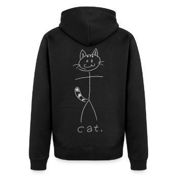 N° de cat. (lignes blanches) (par Leni Riosa) - Veste à capuche bio Premium Unisexe - noir - Dos - Nico (187cm)