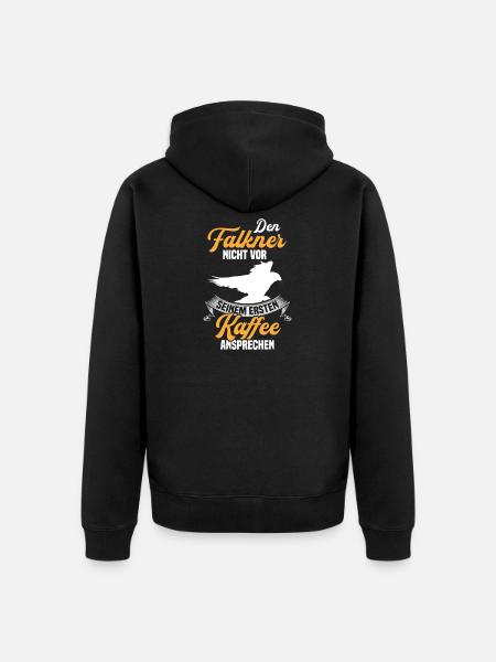 Falkner ansprechen Beizjagd Falknerei - Unisex Premium Bio Zip Hoodie - Schwarz