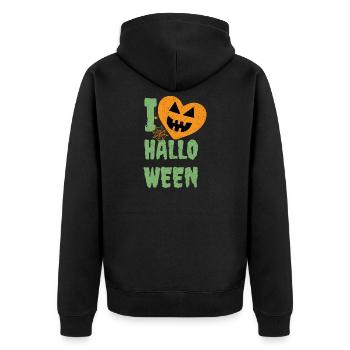 Joyeux Halloween Citrouille Zombie Sorcière Vampire Costume - Veste à capuche bio Premium Unisexe - noir - Dos - Nico (187cm)