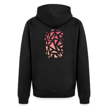 Triangle Pattern - Pink Gradient - Unisex Premium Organic Zip Hoodie - black - Back - Nico (187cm)