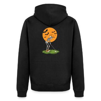 Golf en skeleton au clair de lune - Veste à capuche bio Premium Unisexe - noir - Dos - Nico (187cm)