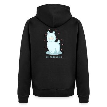 No Problama - Conception amusante de lama - Veste à capuche bio Premium Unisexe - noir - Dos - Nico (187cm)