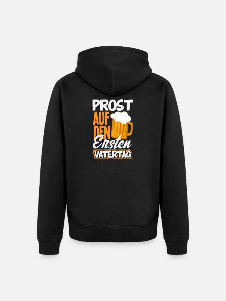 Funny Father's Day Gift Dad Beer - Unisex Premium Organic Zip Hoodie - black