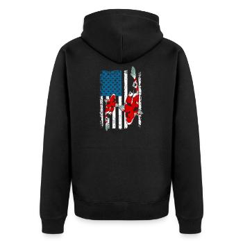 Patriotic Koi Fish USA Drapeau Pond Life Pride - Veste à capuche bio Premium Unisexe - noir - Dos - Nico (187cm)