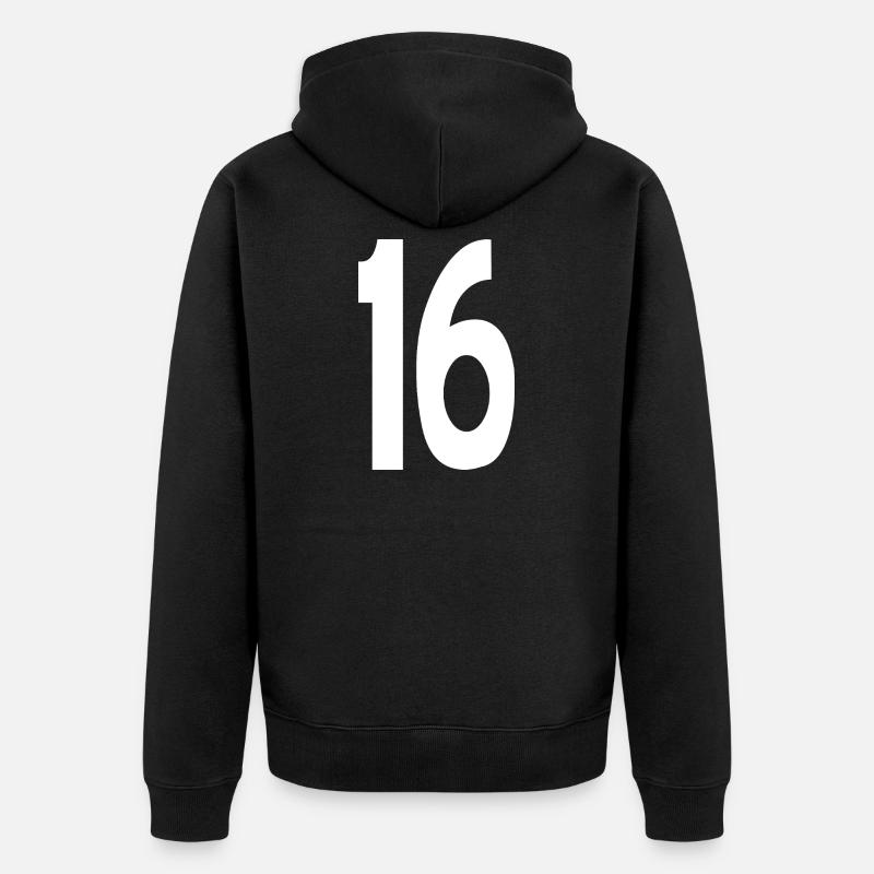 16 Seize - Veste à capuche bio Premium Unisexe - noir