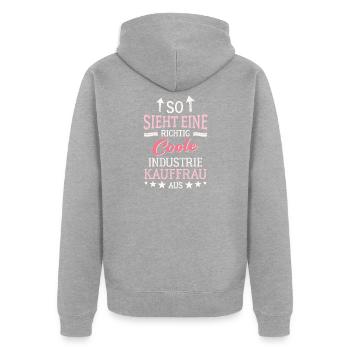 Employé industriel cool - Veste à capuche bio Premium Unisexe - gris chiné - Dos - Nico (187cm)