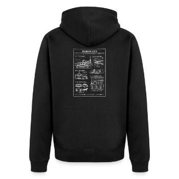 Plan directeur de la Skyline de Dublin - Veste à capuche bio Premium Unisexe - noir - Dos - Nico (187cm)