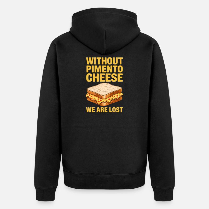 Pimento Cheese Sandwich Golf Geschenk - Unisex Premium Bio Zip Hoodie - Schwarz