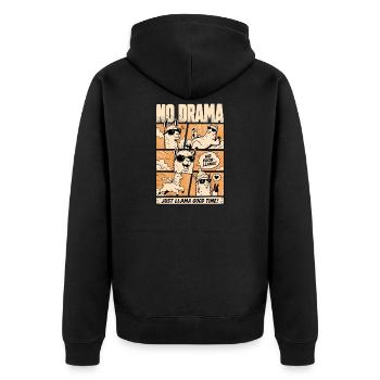 Aucune bande dessinée dramatique Llama Sunshine - Veste à capuche bio Premium Unisexe - noir - Dos - Nico (187cm)